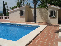 Pool with outside shower and toilet