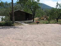 Wooden shed at guest villa